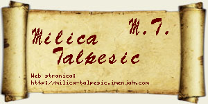 Milica Talpešić vizit kartica